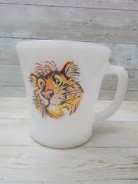 1960s Esso Exxon Tiger Advertising Milk Glass Anchor Hocking ...