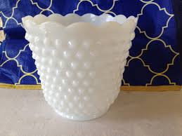 Fireking Milk Hobnail Milk Glass Vase Vintage White Wedding ...