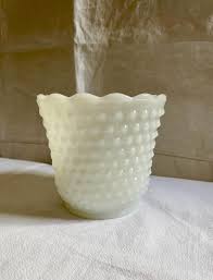 Vintage Hobnail Milk Glass Vase – Mid-century Fenton Style ...