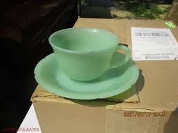 Oven Fire-king Glass Jadeite Alice Pattern Tea Cup And ...