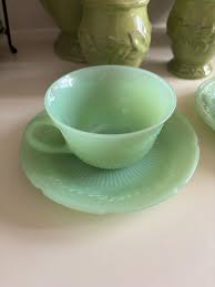 Fire King Jadeite Alice Vintage Cup and Saucer Set - 1940's ...