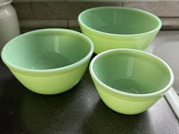 Mosser Glass - Set of 3 - JADE JADEITE GREEN Mixing Bowl Set ...
