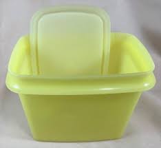 Tupperware Yellow Shelf Saver Storage Containers 1243-1 W Sheer Lid Vintage | eBay