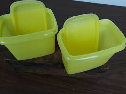Vintage Tupperware Storage Containers Yellow Shelf Saver set 2 with lids | eBay
