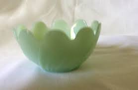 Vintage Jadeite Fire King Lotus Bowl and Plate Set- 2 Pieces ...