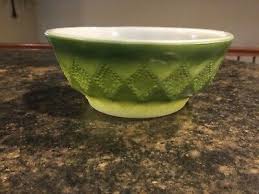 VINTAGE Fire King Green and Yellow Kimberly Cereal Bowl | eBay