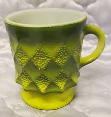 BB5 Fire King Anchor Hocking Green Kimberly Coffee Cups Mug ...