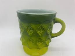 Vintage Anchor Hocking Fire King Green Kimberly Diamond ...