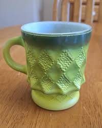Fire King, Oven Safe, Mug, Glass Kimberly, Diamond Pattern ...