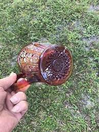 Vintage Carnival Red Glass Sugar bowl & Creamer. | eBay Australia