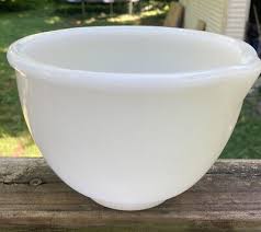 Sunbeam Glasbake 11 Small Mixing Bowl 6.5" x 5" White Milk ...