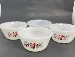 4 Vintage FIRE KING CUSTARD CUPS Primrose DESSERT DISH ...
