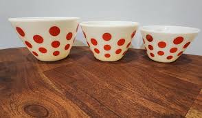 Rare Vintage 3 Piece Fire King Oven Ware Nesting Mixing Bowls Superb Condition | eBay