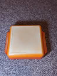 Fire-King #435 8" Square Baking Dish 2" Depth Red/Orange ...