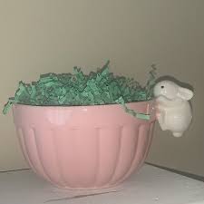 Vintage HALLMARK White Rabbit Bunny in Pink Candy Dish ...