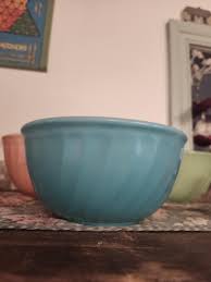 Fire King Swirl Vintage Bowls in Torquoise - Etsy