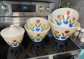 Fire King Tulip Nesting/mixing Bowls Includes Grease Bowl ~ Mid Century Modern - Etsy UK