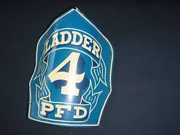 CARINS & SON FIRE HELMET SHIELD PAWTUCKET R.I. LADDER 4 PFD FIREFIGHTER | #416441444