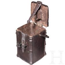 Sold at Auction: A French iron alms box with double lock and original keys, 15th century