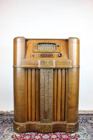 Lot - Vintage Philco Wooden Console Tube Radio