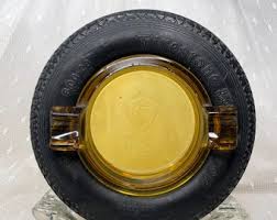 1930's Amber Firestone Tire Ashtray - Etsy