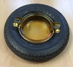 Vintage Firestone Gum Dipped Tyre Ashtray With Yellow Glass Inner | eBay
