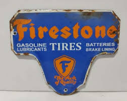 Vintage FIRESTONE TIRES Porcelain Enamel Metal Sign 6" X 5 ...