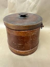 Vintage Wooden Firkin Bucket Antique with Lid Handmade Primitive HELP ? Long Vue | eBay