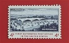 تمبر اولین پست مکانیزه در آمریکا
