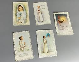 French Vintage Set of 5 Religious Pictures Photos First Communion Prayers Images - Etsy