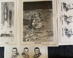 NASA Apollo II Mission Illustrations by Don Wiles From 1969 ...