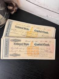 Antique 1800's Checks - Set of 8 - Vintage Ephemera Junk ...