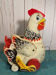 Vintage Fisher Price Cackling Hen, Chicken Pull Toy, Nursery ...