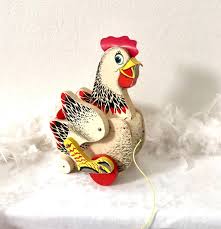 Vtg Fisher Price Cackling Hen.pull Toy.works! MCM ...