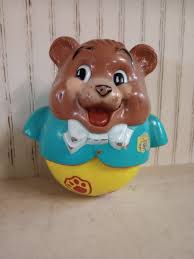 Vinatage Fisher Price Teddy Bear Musical Rolly Polly Pull ...