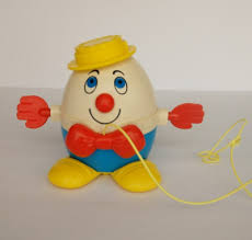 Vtg 70s FISHER PRICE Humpty Dumpty Pull Toy Works Yellow Hat Baby Toddler 736 | eBay