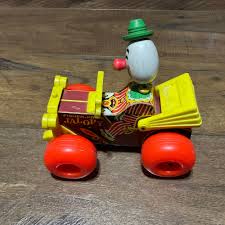 Vintage Fisher Price Clown Jalopy Push Pull Car #724 - Etsy