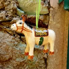 Ornament Donkey 4.9" H handmade handcrafts christmas ...