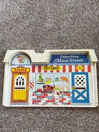 Vintage Fisher Price Little People Main Street Backdrop Wall ...