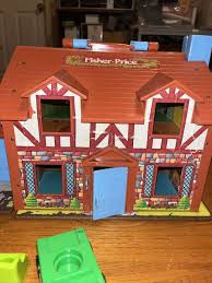 Vtg. Fisher Price Little People Brown Tudor Play House 952 ...