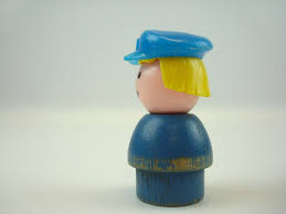 Fisher Price #125 997 Little People Blue Police Woman WOOD ...