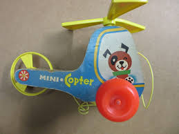 Vintage 1970 Fisher Price #448 Mini Copter Wooden Pull Toy ...