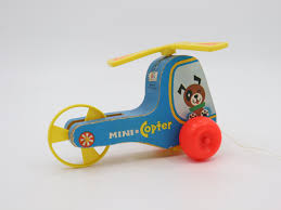 Vintage 1970s Mini Copter Pull Toy - Fisher Price Blue ...