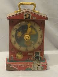 Vintage Fisher Price Music Box Teaching Clock As is SEE PICS ...