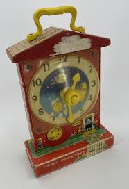 Vintage 1960s Fisher Price Toys Music Box Teaching Clock ...
