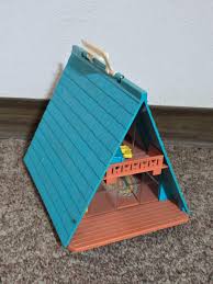 Vintage Fisher-Price Play Family A-Frame House & Camper Top ...