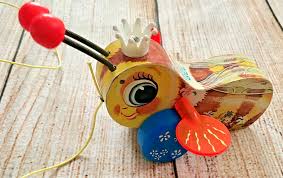 Vintage Pull Toy 1957 Fisher Price FP Queen Buzzy Bee #444 ...