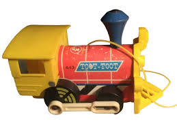 Fisher Price Pull Along Train Red Blue Yellow Toot Toot ...