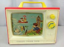 Vintage 1966 Fisher Price Toys GIANT SCREEN MUSIC BOX TV Two Tunes TV - WORKS | eBay