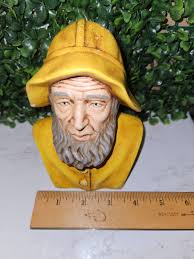 Vintage Nautical Sailor- Fisherman bust - yellow Sea captain Atlantic – The Parlour Antiques & Oddities